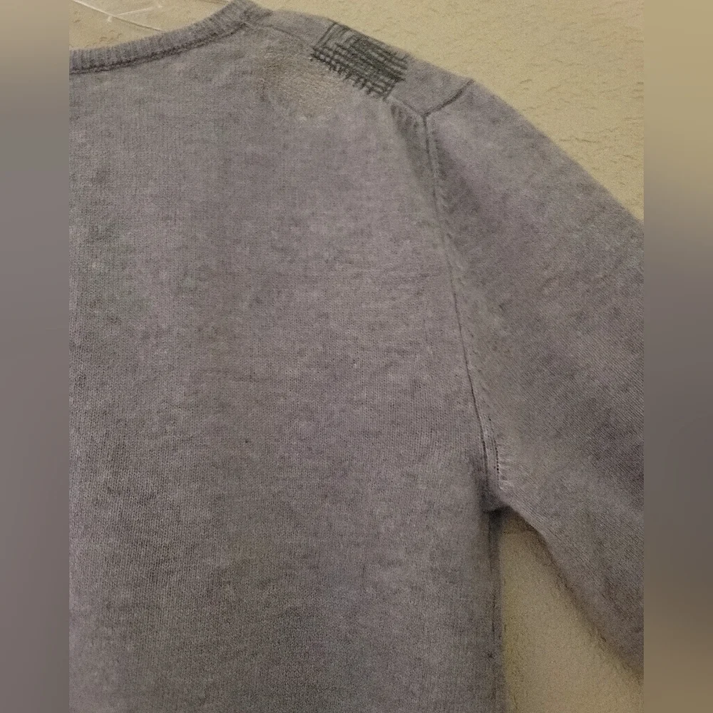 Each x Other Sweater Gray Patched 100% Cashmere Relaxed Fit V-neck Size XS - Picture 11 of 13